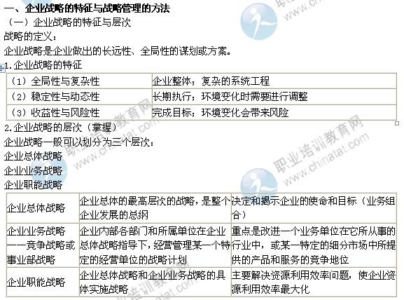 2014年中級經(jīng)濟(jì)師考試工商管理精講