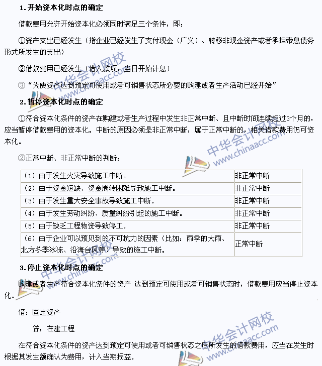 會(huì)計(jì)高頻考點(diǎn)：借款費(fèi)用開(kāi)始、暫停及停止資本化時(shí)點(diǎn)的確定