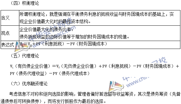 2016年注冊會計師《財務(wù)成本管理》高頻考點(diǎn)：資本結(jié)構(gòu)理論