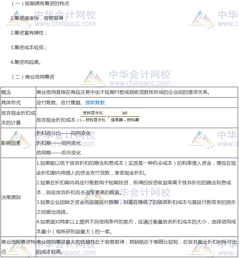 注會《財管》高頻考點(diǎn)：短期債務(wù)管理