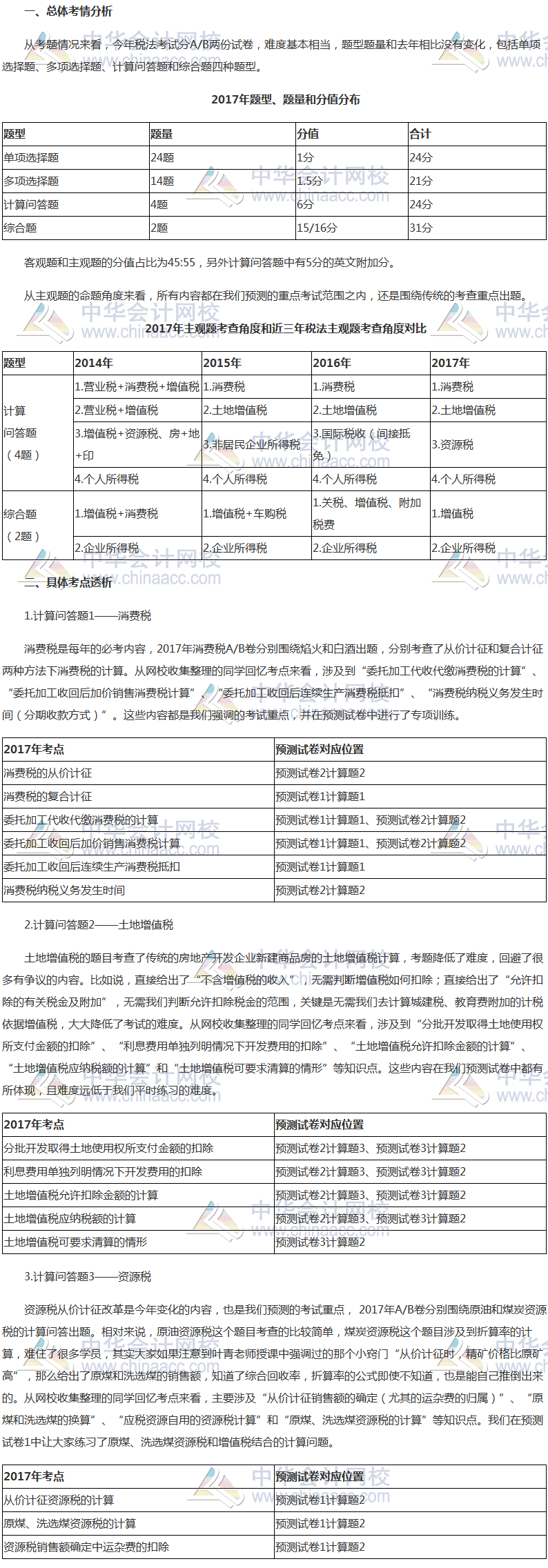 2017年注冊會計(jì)師考情分析