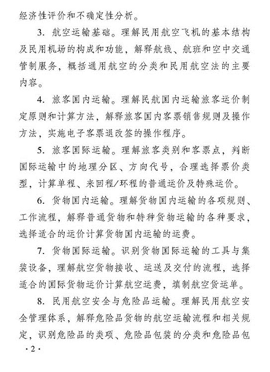 2018年初級(jí)運(yùn)輸經(jīng)濟(jì)民航專業(yè)知識(shí)與實(shí)務(wù)考試大綱