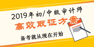 2019年審計師高效取證招生方案上線 早報名早學習！ 