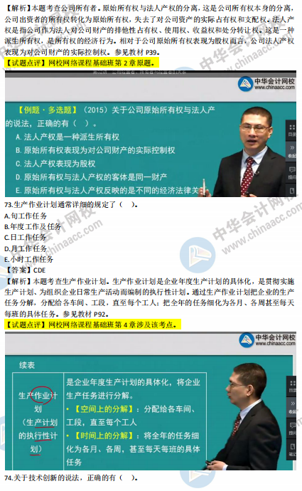 2018年中級工商管理試題涉及考點(diǎn)對比【71-80題】