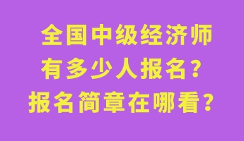 全國中級經(jīng)濟(jì)師有多少人報名？報名簡章在哪看？