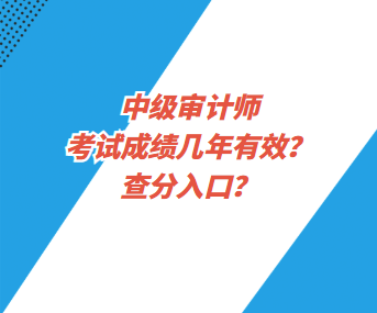 中級審計師考試成績幾年有效？查分入口？